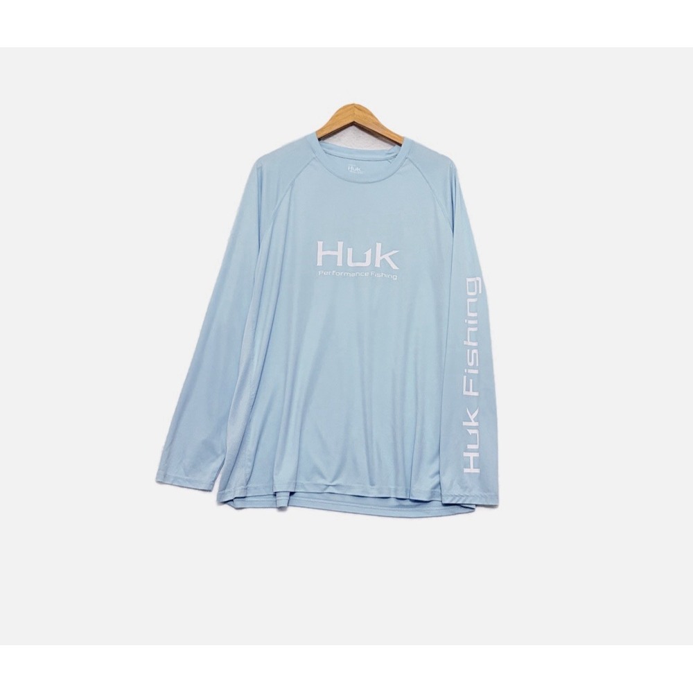 Huk Performance Fishing Outdoor Shirt Mens XXL Blue Vented Long Slv Lightweight